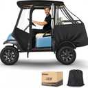 10L0L Golf Cart 4 Passenger Enclosure for Club Car Precedent Short Roof 57.5" Deluxe 600D Golf Cart Heavy Duty Rain Cover with 4 Zipped Doors Clear PVC Windows (Latest Improved Version)