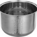 PRETYZOOM Stainless Steel Rice Cooker Inner Pot Replacement Universal Compatible Multi-Cooker Liner Non-Stick Cooking Pot 9.44 Inch 5L Easy Clean Even Heat Distribution
