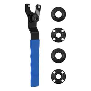 LVOERTUIG Angle Grinder Wrench Set, Adjustable Lock Nut Wrench, 4pcs Nuts (Blue, Red), Compatible with Most Angle Grinders, Bench Grinders, Mitre Saws and Circular Saws