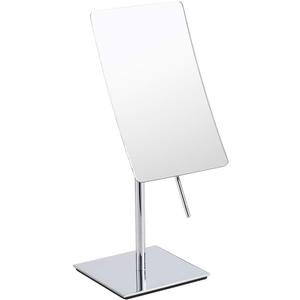 Table Standing Rectangular Vanity Makeup Mirror with 3X Magnification, High Adjustable, Made of 304 Stainless Steel, for Hotel Bathroom Polished Chrome