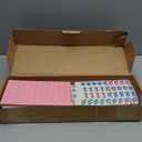 American Mahjong Tile Set Pink 166 Mahjong Tiles 1.2-inch American Mahjong Tile Set Equipped with 4PCS Mahjong Racks with Pushers, 1.2 x 0.9 x 0.5 inches
