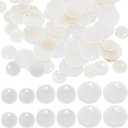 SUNNYCLUE 1 Box 180Pcs Round Capiz Shell Charms Bulk Shell Pendants Small Mussel Beads Flat Round Natural White Coin Mother of Pearl Seashell Charms for Jewelry Making Earrings Home Decor DIY Crafts