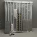 (60.5-113 in Width) Extra Long Baby Gate with Door, Large Dog Gate Indoor, Extra Wide Baby Gates for Doorways, Child Proof Gate, Kiddie Gates. White, Dog Gates for The House. Extra Tall Pet Gate.