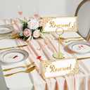 24 Pack Reserved Table Signs for Wedding, Double Sided Gold Reserved Row Seating Signs for Wedding Chairs Tables Tent Place Cards Reception Ceremony Restaurants Event