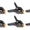 6 Pack Spring Clamps Clips for Backdrop Clips Clamps for Backdrop Crafts/Muslin/Paper Photo Studio Heavy Duty Background,Black