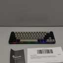 65% Wireless Gaming Keyboard, Rechargeable, LED Backlit, Plug-and-Play, Ultra-Compact Anti-ghosting No-Conflict Keyboard for PC Laptop Windows (Grey-Black)