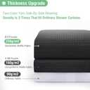 Dynamene Black Fabric Shower Curtain - Waffle Textured Heavy Duty Cloth Curtains for Bathroom, 256GSM Hotel Spa Luxury Weighted Polyester Bath Curtain Set with 12 Plastic Hooks(72Wx72H, Black)