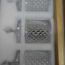 3 Pack Glass Qtip Holder Dispenser with Tray and Tag, Apothecary Jars with Lid, Bathroom Canisters for Storage Organizer for Cotton Swabs, Balls, Pads, Floss Picks, Candy, Jewelry (Clear, 10oz  3)