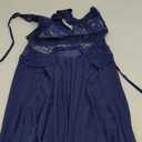 Avidlove Women Lingerie Deep V Neck Nightwear One Piece Sexy Nightgowns Mosaic Lace Mesh Dress (Medium, Dark Blue(navy Blue))