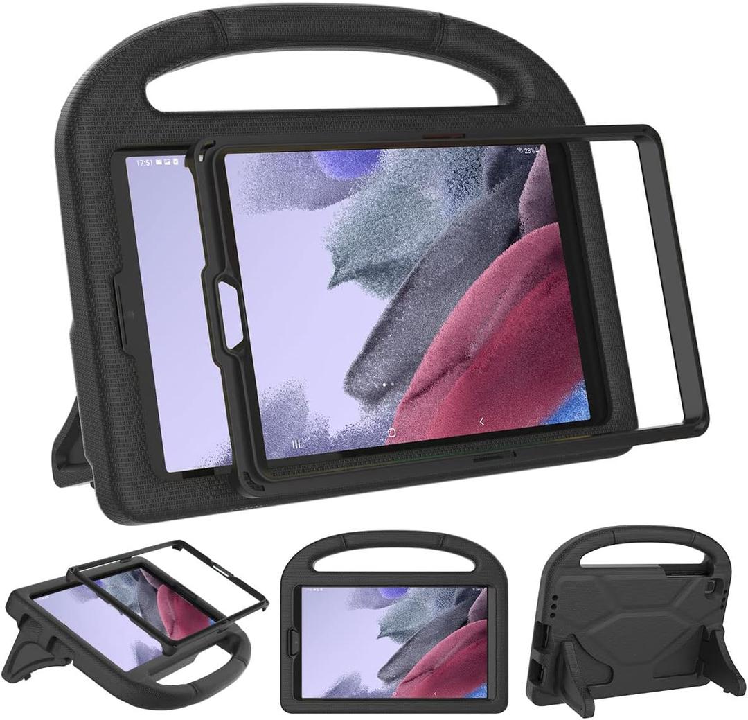 SUPLIK Kids Case for Samsung Galaxy Tab A11 8.7 Inch 2025 / A9 8.7" 2023 / A7 Lite 8.7 2021, Built-in with Screen Protector, Durable Shockproof Lightweight Handle Stand Protective EVA Cover, Black