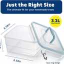Cookie Containers for Airtight Storage, 2 Pack 3.2L Large Square Food Storage Containers with Lids and Silicone Seal, Reusable Plastic Containers for Cookies, Muffins, and Baked Goods