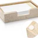 Beeveer Natural Travertine Guest Towel Holder Disposable Napkin Tray Dinner Paper Hand Basket for Bathroom Kitchen Restaurant Table Countertop(Guest Towel Tray)