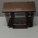 iBorn Bird Feeders for Outdoors,Bird Feeder with Double Suet Holders,Suet Feeder for Outside,Weatherproof Metal Roof,Easy to Refill&Clean,3.2 LBs Seed Capacity+2X Cake,1 Pack,Coffee Roof & Coffee Grid