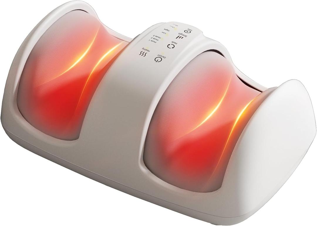 Foot and Calf Massager with Heat, Cloud Foot Massager for Neuropathy, Plantar Fasciitis and Circulation, Shiatsu Foot Massager Machine with Massage Roller for Pain Relief, Gifts for Women/Men