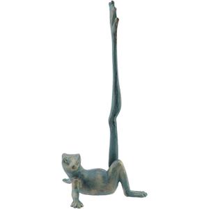 HEVSTIL Cute Cast Iron Frog Paper Towel Holder – 13.8" Tall Toilet Paper Stand for Bathroom & Kitchen – Sturdy No-Assembly Frog-Shaped Holder for Paper Towels, Toilet Rolls or Yarn