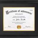 Yaetm 11x14 Diploma Frame with Mat or Display 15x18 Certificate without Mat, High Definition Tempered Glass, Acid-free Black Matt, Degree Frame for Graduation, Black, 1 Pack