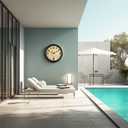 16 Inch Indoor Outdoor Clock with Temperature and Hygrometer Waterproof Large Wall Clock, Silent Battery Powered for Patio Pool Porch Garden Garage Bar Decoration