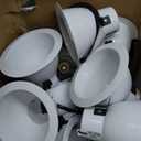 [12-Pack] 6" Metal Recessed Can Light Trim Cover, Step Baffle with Ring, White (Trim Only, Bulb Not Included)