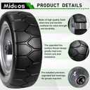 11x4.00-5'' Lawn Mower Tires Flat Free, Zero Turn Mower Front Tires, 11x4-5 Solid Tires and Wheel with 3/4" or 5/8" & 1/2" Precision Bearings, 3.4"-5.6" Centered Hub for Zero-Turn Lawn Mower (2 Pack), 11x4.00-5 Solid TiresGery Rim)