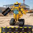 5in1 STEM Robot Building Toys for Kids 6-12, App & Remote Control STEM Excavator Bulldozer Crane Robot Building Kits, 736PCS DIY Educational Construction Building Sets, Erector Set Gift for Boys Girls