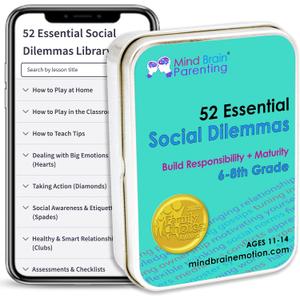 52 Essential Social Dilemmas: Skills for Kids & Teens to Thrive in Middle School - Conversation Cards Created by Teachers & Counselors for Family, Classroom, Counseling, Therapy Game (6-8 Grade)