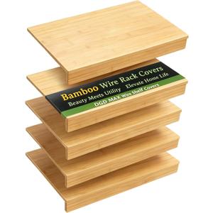 Wire Shelf Covers, Bamboo Wire Rack Covers(5pcs, 26" W x 16" D)