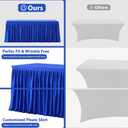 Wish Care 2 Pack Royal Blue Rectangle Table Clothes for 6 Foot Tables, Polyester Fitted Tablecloths 6t Stretch Table Cover for Wedding, Birthday, Parties, Trade Show, Craft Show, Size: 72" x 30" (6 Ft - 2 Pcs)