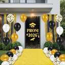 Prom 2026 Party Decorations Set,15 x 2ft Glitter Carpet Runner Runway Rug Prom 2026 Door Banner Tinsel Foil Fringe Curtains Balloons for Graduation Prom Decoration