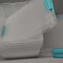 IRIS USA 12 Qt. Plastic Storage Bins Containers with Lids, 4 Pack, Small Sensory Bin, Craft Storage, Craft Organizers & Storage, Organizing Container for Home, Office & Art Supplies, Stackable, Clear