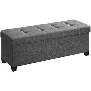 Amazon.com: SONGMICS Storage Ottoman Bench, Foldable Foot Rest with Legs, 15 x 43 x 15.7 Inches, End of Bed Bench, Storage Chest, Load up to 660 lb, for Living Room, Bedroom, Entryway, Slate Gray ULSF018G01 : Home & Kitchen