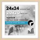 Americanflat 24x24 Picture Frame with Polished Plexiglass - Use as 20x20 Frame with Mat or Display 24x24 Photo Without Mat - Hudson Collection - Wide Square Frames for Wall Display - Natural Oak