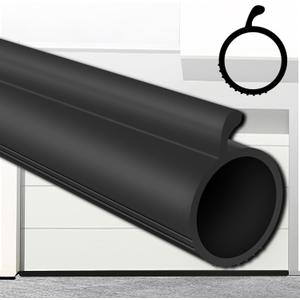 Gaahing 0.19" P-Bulb Garage Door Bottom Seal Strip - Replacement Impact Buffer Weatherstripping, Fits Single Track Overhead Door (9.8 FT, Black)