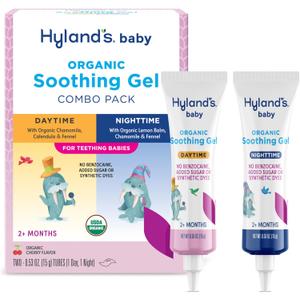 Hyland's Baby Organic Day and Night Soothing Gel Combo Pack, Cooling Gel for Oral Discomfort, Easy-to-Apply, Ages 2 Months and Up, 1.06 Ounce (2 Tubes of 0.53 oz.), Best By: 05/2025