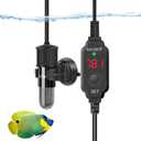 Adjustable Mini Aquarium Heater 0.5/1/2/3 Gallon Submersible Small Fish Tank Heater 10W/20W/30W Digital Display Thermostat External Temperature Controller (10W)