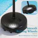 Sturdy & Solar-Powered Pool Towel Rack Outdoor - Adjustable Towel Racks with Wheels & Lights for Backyards