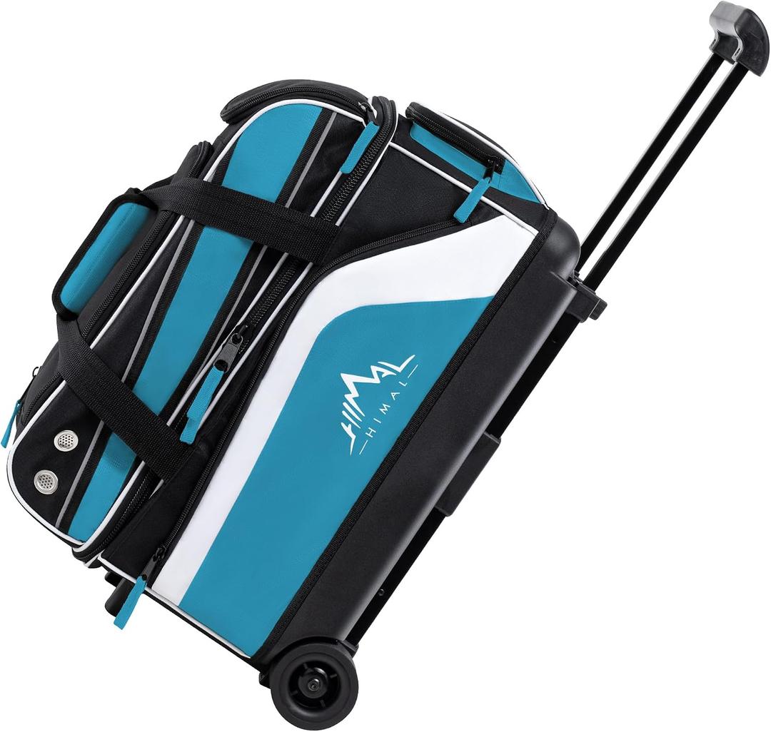 Double Roller Bowling Bag, Shoe Compartment, Upgraded Fabric, One Size
