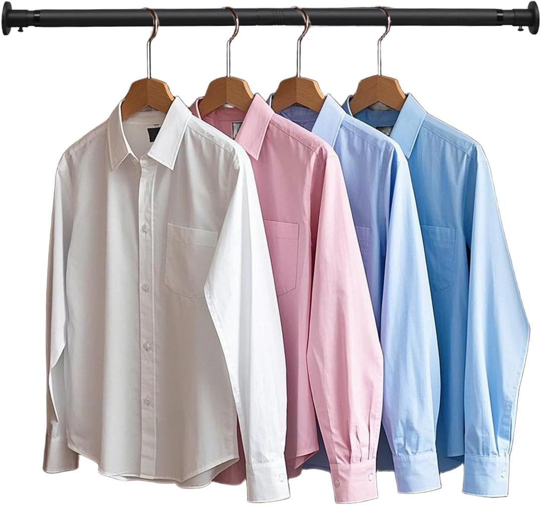 Closet Rod, 30 to 49 inch Adjustable Closet Rods for Hanging Clothes,Closet Rod Extender Closet Organizer,Heavy Duty Closet Bar for Wardrobes and Laundry,Drilling Installation