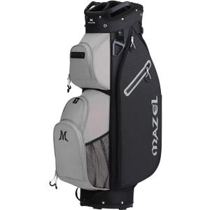 MAZEL Golf Cart Bag with 7-Way Full Length Dividers Top and 9 Pockets,Lightweight Golf Club Bag for Men & Women (Grey Black)