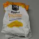 3 x 365 by Whole Foods Market, Sour Cream Cheddar Rippled Potato Chips, 8 OZ (EXP 11/01/26)
