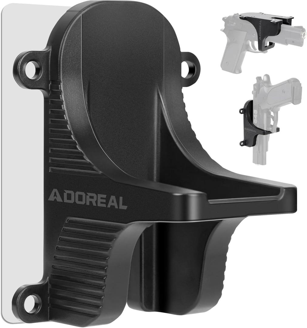 Adoreal Magnetic Gun Mount, Hole Free Gun Holster for Vehicle Home or Office, Side Magazine Magnetic Suction Concealed Gun Magnet for Pistol in Wall, Desk