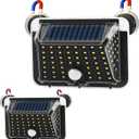 Magnetic RV Solar Lights with Motion Sensor, Waterproof RV Exterior Lights for Camper, Trailer, 5th Wheel & Truck Porch, Outdoor Solar Lighting with Strong Magnets (2 Pack, Black)