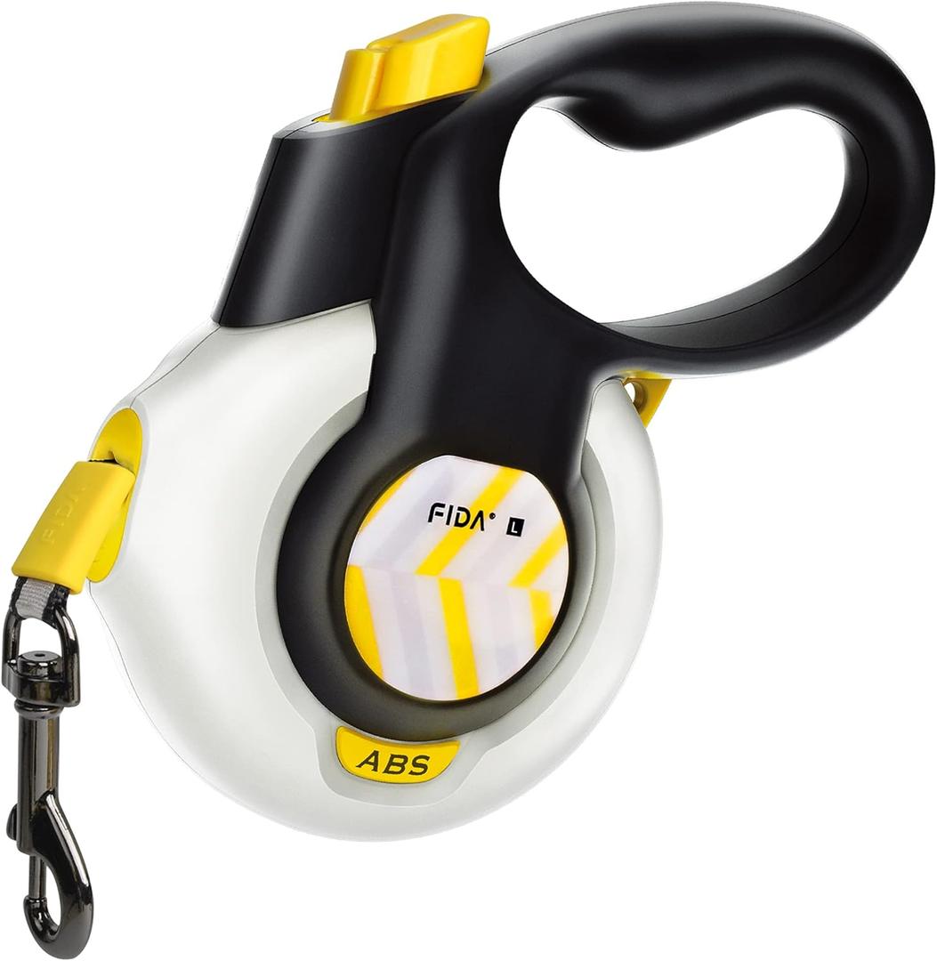 FIDA AutoBrake Retractable Dog Leash. Advanced Patented Design for Dog Pulling, 16 ft Heavy Duty No Pull Pet Walking Leash for Large Breeds. Tangle Free, Soft Grip, Large Size (Large, 16ft)