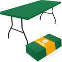 Smiry 6 Pack Rectangle Picnic Table Cloth, Waterproof Elastic Fitted Tablecloths, Washable Polyester Rectangular Patio Table Cover for Camping, Indoor and Outdoor (Hunter Green, 30"x72")