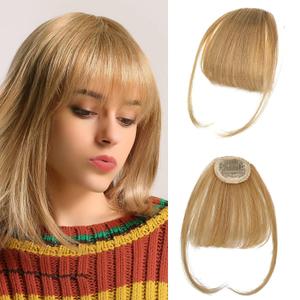 NAYOO Wispy Bangs Hair Clip - Blonde 100% Real Human Hair Clip in Bangs for Women Fringe with Temples Hairpieces for Daily Wear (Blonde, Wispy Bangs)