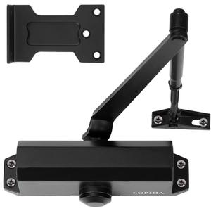 SOPHIA Automatic Door Closer Commercial, Auto Door Closer for Home Size 3 DK500, 3H Fire-Rated Hydraulic Door Closer Residential & Life Size Fitting Template, UL Listed, ANSI Grade 3, Matte Black