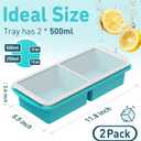 Silicone Freezer Tray with Lid Soup Freezer Container Molds with Steel Reinforced Rim Ice Cube Freezer Molds for Soup, Sauce, Leftovers, Homemade Meal Prep Containers Portion Control Food Storage