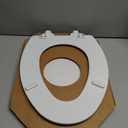 Mayfair Linden Slow Close Toilet Seat, Non Slip Heavy Duty Wood, Easy Install, Elongated, White