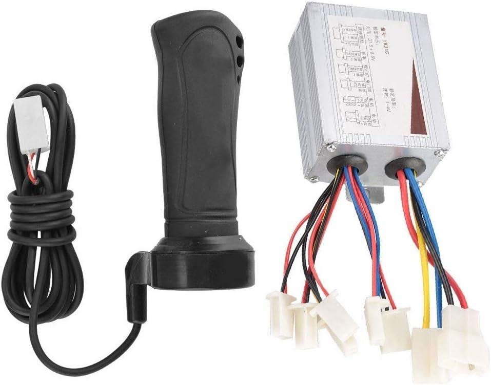 Maxmartt 500W Motor Brushed Speed Controller & Throttle Grip for Electric Bicycle Scooter Tricycle 24V