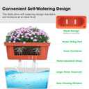VIVOSUN Self-Watering Planters, 6-Pack 10.5 Inch Compact Rectangular Window Herb Planter Box with 10 PCS Plant Labels, Plant Container for Basil, Flowers, Succulents, Indoor & Outdoor