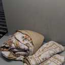 Anibedding Floral Quilt Set Queen Size, Retro Brown Flower Pattern Quilts Bedspread,Soft Microfiber Lightweight Bed Cover for All Season(Queen, 96"x90")